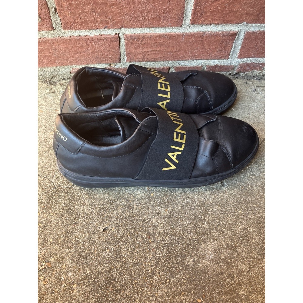 Valentino by Mario Valentino Men's Zeus Slip-On Sneaker in Black/Gold Odyssey 11 - Picture 9 of 14